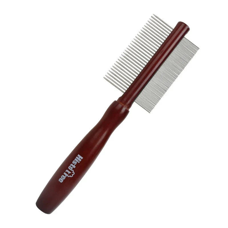 Double the Grooming Power: Why You Need This Solid Wood Double-Sided Pet Comb