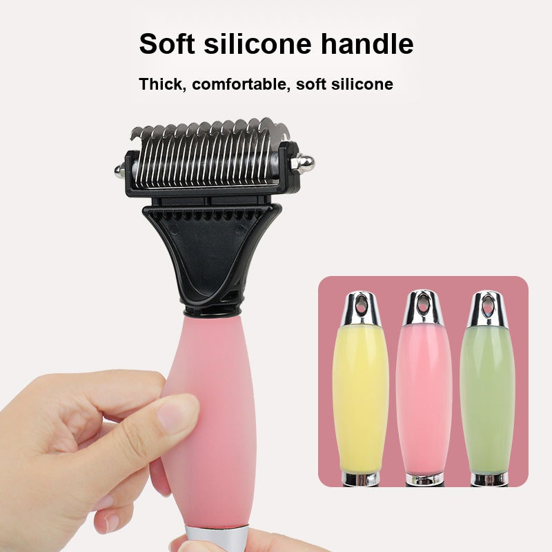 Silicone Pet Grooming Brush Fluffy Hair Comb - Golden Retriever Dogs